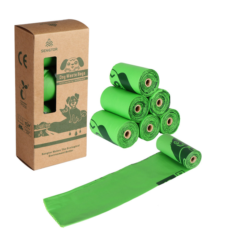 Compostable Dog Poop Wast Bags Custom Printed Biodegradable Dog Eco Harness With Poop Bag Rolls