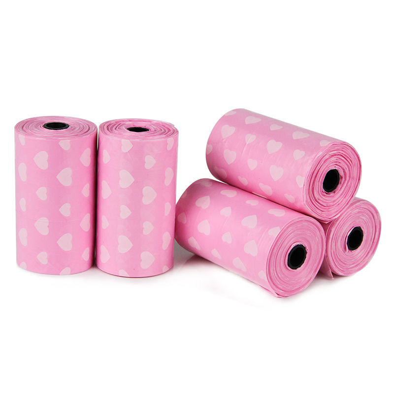 Pink dog poop bag