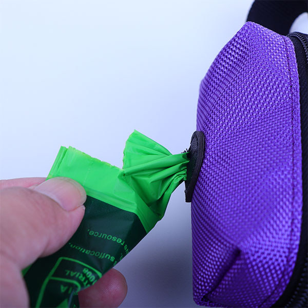 Purple Polyester Zipper Trash Multifunctional Storage Bag