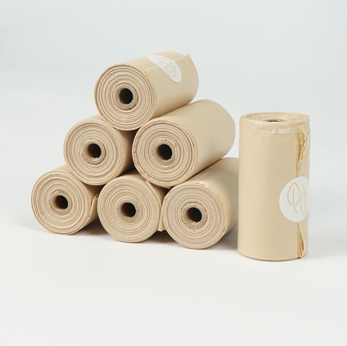 PLA PBAT Brown Biodegradable Poop Bag Dog Pet Waste Bag