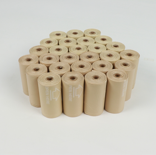 PLA PBAT Brown Biodegradable Poop Bag Dog Pet Waste Bag