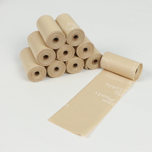 PLA PBAT Brown Biodegradable Poop Bag Dog Pet Waste Bag