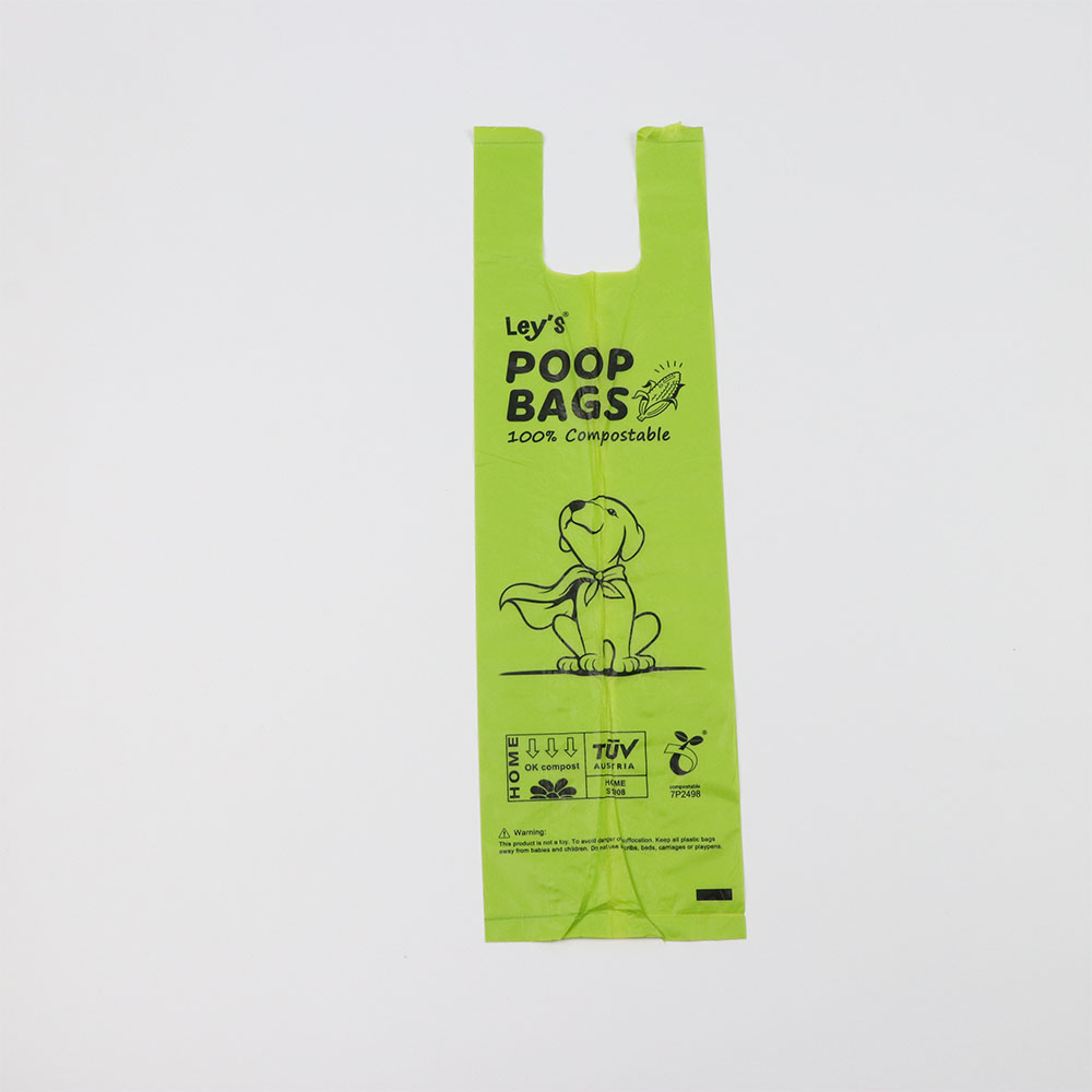 Light green biodegradable poop bag portable pet litter bag