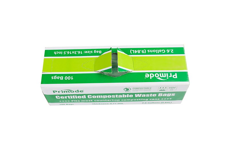 Green boxed flat garbage bag