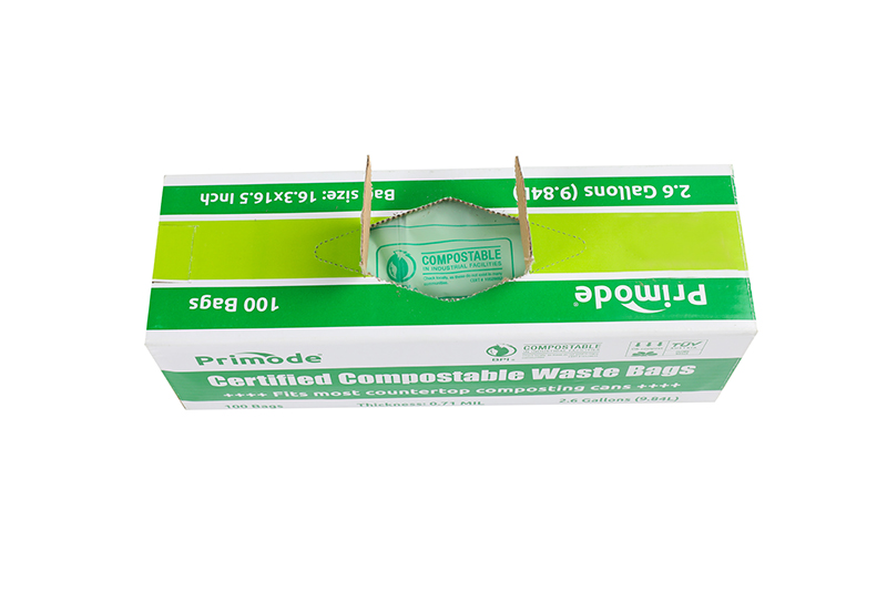 Green boxed flat garbage bag