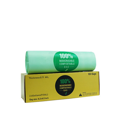 Boxed flat mouth biodegradable garbage bag