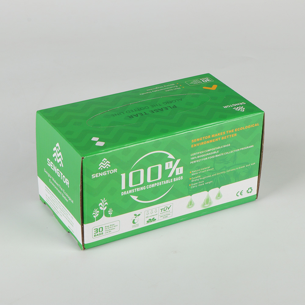 Biodegradable garbage sorting drawstring bag