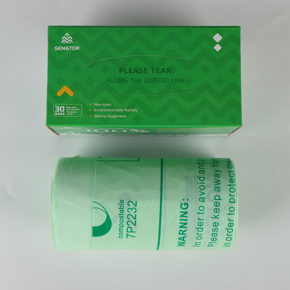 Biodegradable garbage sorting drawstring bag