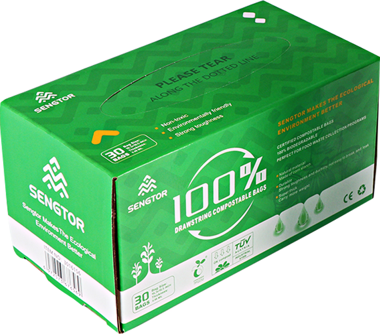 Biodegradable garbage sorting drawstring bag