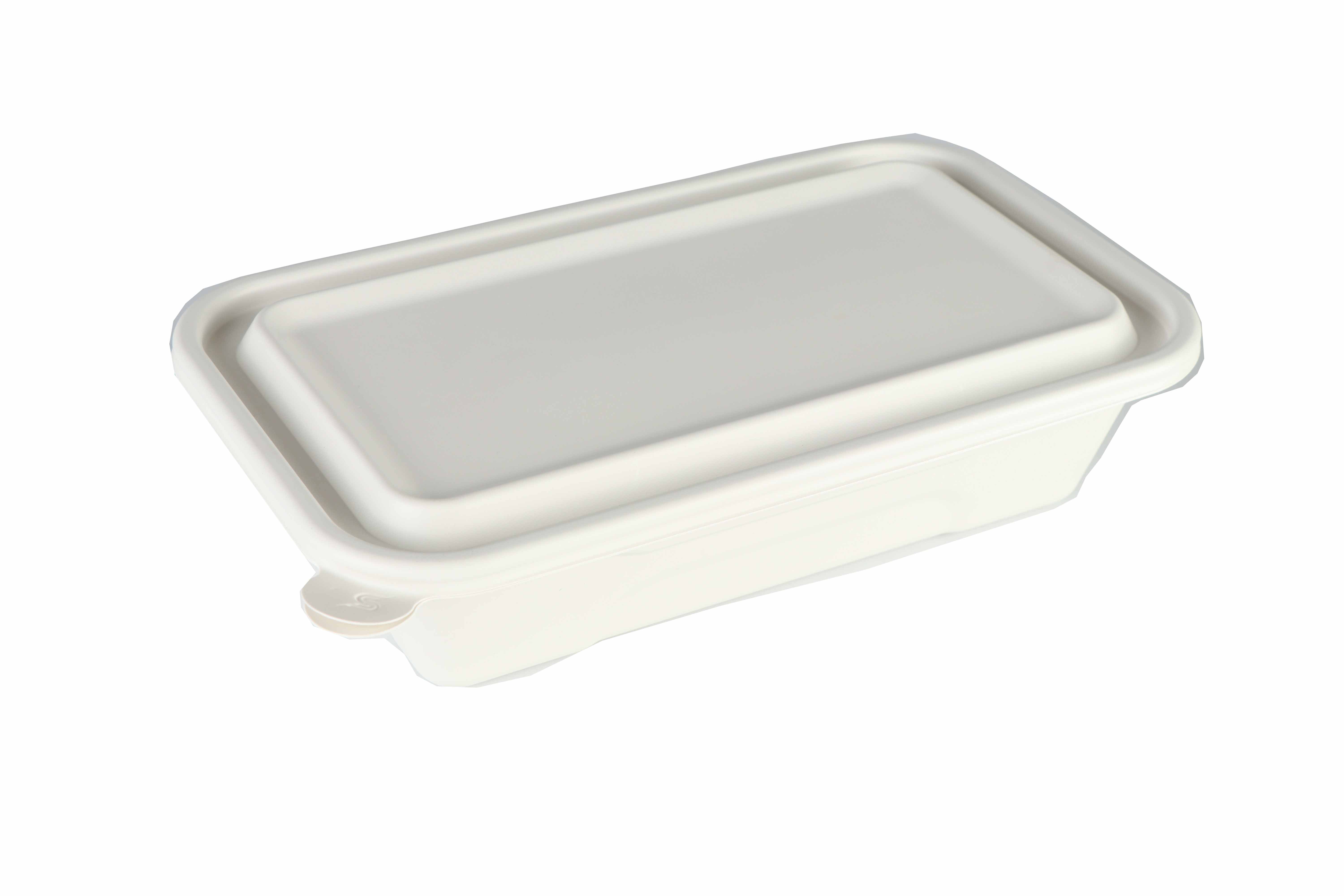 Gray single grid biodegradable lunch box