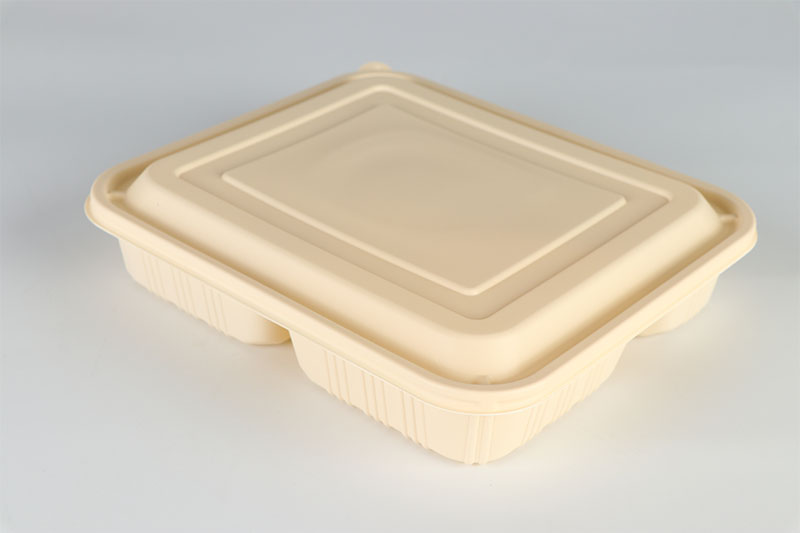 Safety Restaurant Biodegradable 3 Grid Food Container Disposable Lunch Box