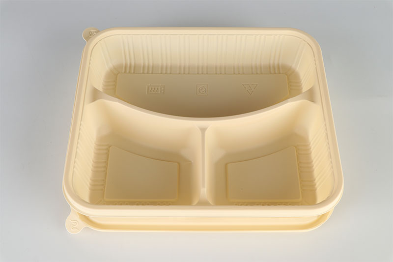 Safety Restaurant Biodegradable 3 Grid Food Container Disposable Lunch Box