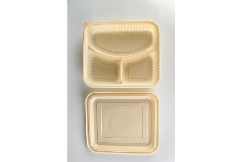 Safety Restaurant Biodegradable 3 Grid Food Container Disposable Lunch Box