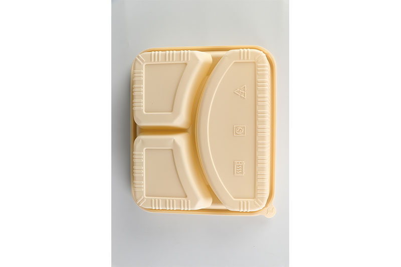 Safety Restaurant Biodegradable 3 Grid Food Container Disposable Lunch Box