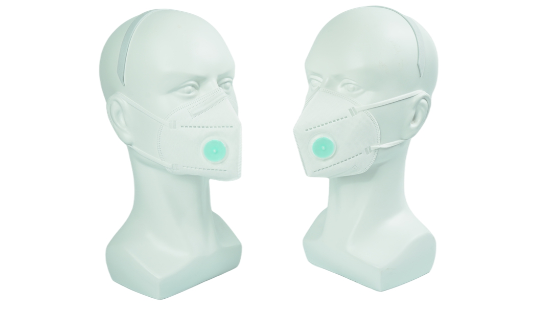 White KN95 non-medical protective mask with valve